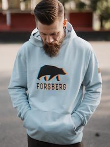 Толстовка FORSBERG Hoodie mit schwarzem Anaglyph-Logo, синий