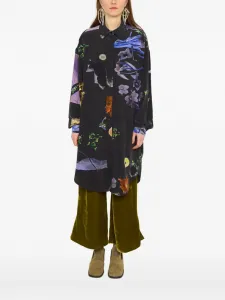 Шелковая рубашка с цветочным принтом Anntian, фиолетовый