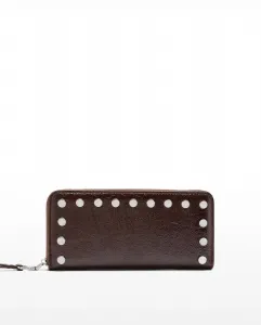 Большая женская сумка с шипами и молнией Parfois, темно-коричневый