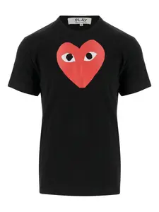Хлопковая футболка с логотипом в виде сердца Comme Des Garçons Play, черный