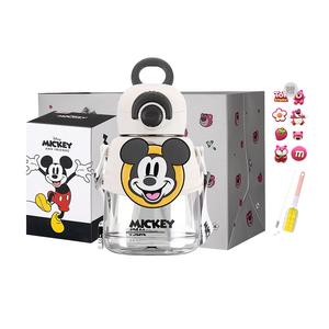 Пластиковые стаканчики Lotso Disney, Mickey Mouse Rotating Fun Straw Water Cup+Shopping Bag (Includes Cup Cleaning Brush+Straw Brush+Stickers)