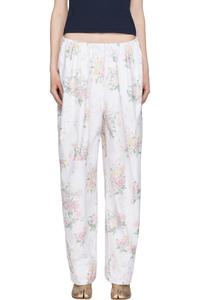 Open Yy Белые брюки с полной сборкой и цветочным принтом