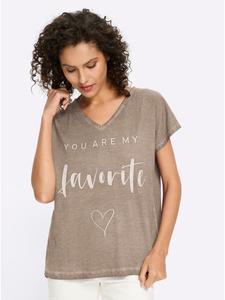 Рубашка с принтом бежевого цвета Heine