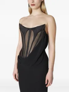 Платье макси с драпировкой Mugler, черный