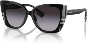 Солнцезащитные очки BURBERRY BE4393 Meryl «кошачий глаз» для женщин + комплект с бесплатным набором очков от дизайнера iWear, Black/Check White Black/Grey Gradient