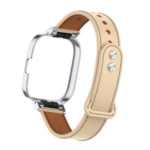 Ремень совместимый красный бежевый натуральная кожа материал CHENSONG, коричневый [металлическая рамка с пряжкой из микрофибры]