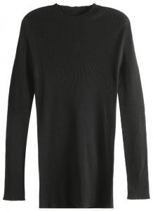 Рубашка с круглым вырезом и ребристой отделкой Rick Owens, черная