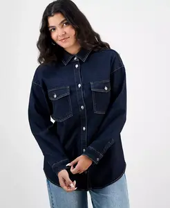 Женская свободная джинсовая рубашка Bar III, черный