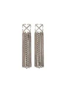 Серьги с подвеской в виде цепочки и стрелы Off-White, серебристый