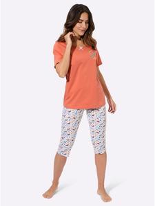 Sieh an! Пижама-капри с принтом папайи и белого цвета