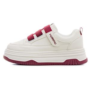 HUANQIU Износостойкие низкие кроссовки для скейтбординга, увеличивающие рост, женские, бежево-бордовые