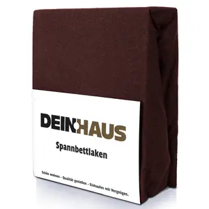 Простыня на резинке из махрового хлопка, приятная к телу ткань, на резинке шоколадного цвета 90 х 200 см DH DEIN . HAUS