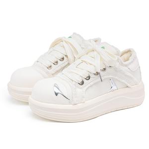 MUYI Низкие скейтерские кроссовки унисекс белые женские, цвет White Women's
