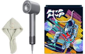 Фен для волос H701 1600W с водяными ионами Mi, Galaxy Grey Gift dry hair hat + hip hop gift bag