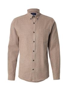 Рубашка на пуговицах классического кроя Lindbergh Brushed, мокко