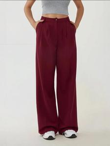 Hiccup Широкие брюки со складками в цвете бургунди