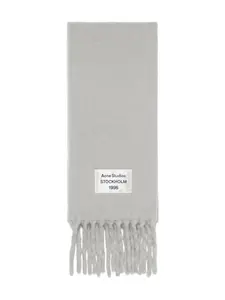 Шарф с бахромой Acne Studios, серый