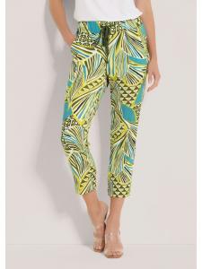 MADELEINE Яркие брюки-бандо с графическим принтом цвета хаки/многоцветные