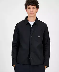 Мужская логотипная оверсайз рубашка-жакет Hugo Boss, черный