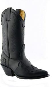 Grinders Arizona HI Унисекс кожаные ковбойские ботинки с кубинским каблуком для вестерн-танцев, черный