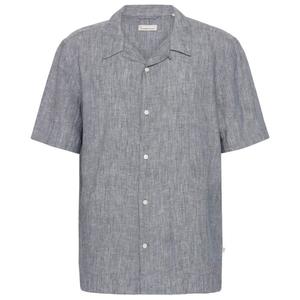 Льняная рубашка из хлопка с короткими рукавами - рубашка Knowledgecotton Apparel, индиго