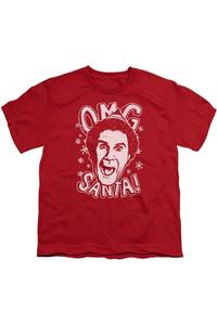 Футболка Elf Omg Santa с коротким рукавом для детей Gildan, красный