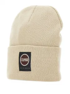 Шерстяная шапка с отворотом и нашивкой с логотипом Colmar, бежевый