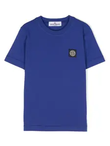 Футболка с нашивкой Compass Stone Island Junior, синий