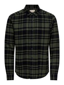 Рубашка Slim Fit на пуговицах Only & Sons ONSGUDMUND, оливковый