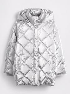 GAP Стеганое пальто серебристого цвета