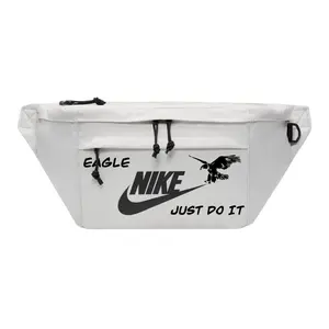 Nike Тканевая наплечная сумка через плечо поясная унисекс светло-бежевая, eagle