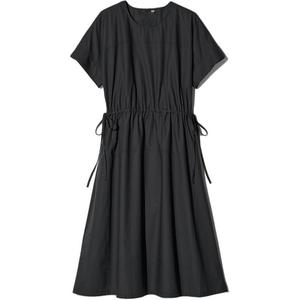 Платье с коротким рукавом SS26 Women's UNIQLO, черный