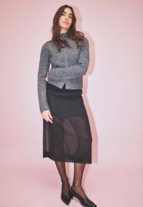 Кардиган NA-KD HIGH NECK , Dark Grey Melange/Grey