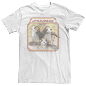 Мужская футболка в стиле ретро Last Jedi Porg Triples Star Wars