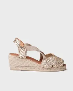 Женские замшевые эспадрильи на танкетке Toni Pons, золото