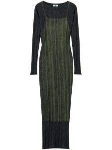 Платье миди из трикотажа в рубчик TWINSET, серый