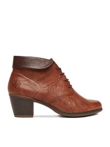 Женские ботинки Rieker кожаные с отворотом, коричневый