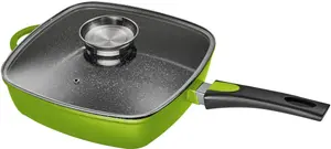 Сковорода квадратная King со съемной ручкой, зеленый