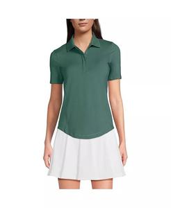 Женская ударопрочная рубашка-поло Lands' End, зеленый