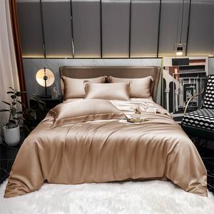 RomildaYuan Шелковый комплект постельного белья темно-золотого цвета однотонный