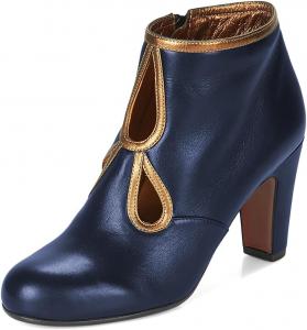Женские закрытые ботильоны с круглым носком и вырезами, боковая молния, массивный высокий каблук, повседневная зимняя обувь, размеры 4-16 US Wo wagas, Blue