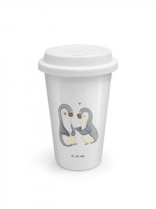 Mr. & Mrs. Panda Кофейная кружка на вынос, пингвины дарят утешение без слов, белого цвета