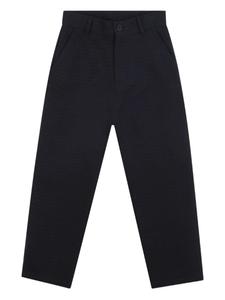 Kenzo Kids брюки из сирсакера с завышенной талией, синий