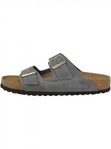 Birkenstock Мюли Arizona из промасленной нубуковой кожи, узкие, серые