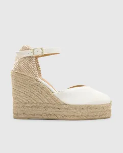 Женские эспадрильи Chiarita на танкетке из органического хлопка, с застежкой-браслетом сбоку с металлической пряжкой Castañer, белый