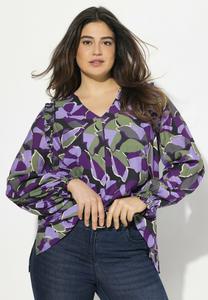 Блуза LONG SLEEVE FLORAL Ulla Popken, черный