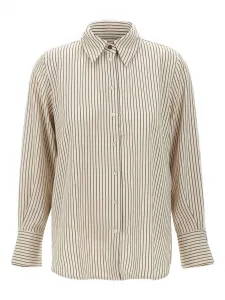 Полосатая рубашка с длинными рукавами Marella, нейтральный