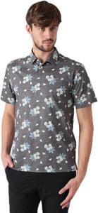 Мужская рубашка-поло TravisMathew с коротким рукавом (принт «Плюмерия», влагоотводящая ткань) / для гольфа / 7AJ007 Travis Mathew, серый