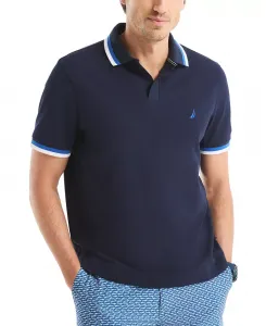 Мужская классическая поло Johnny Collar с контрастными воротником и манжетами Nautica, синий