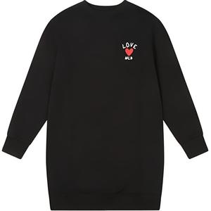 Длинное платье с длинными рукавами Женское Черное MLB